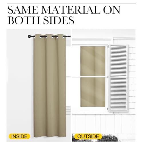 Image of NICETOWN Thermal Insulated Grommet Room Darkening Curtains /Draperies /Panels for Bedroom (Cocoa Eggnog, 2 Panels, W42 x L63 inches)