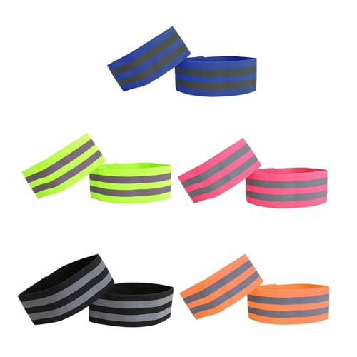 FINELYCR Brassard Securite, 10 Pièces Brassard Reflechissant, Réglable Brassard Fluo, Haute Visibilité Nocturne, Brassard Réfléchissant pour L'extérieur,...