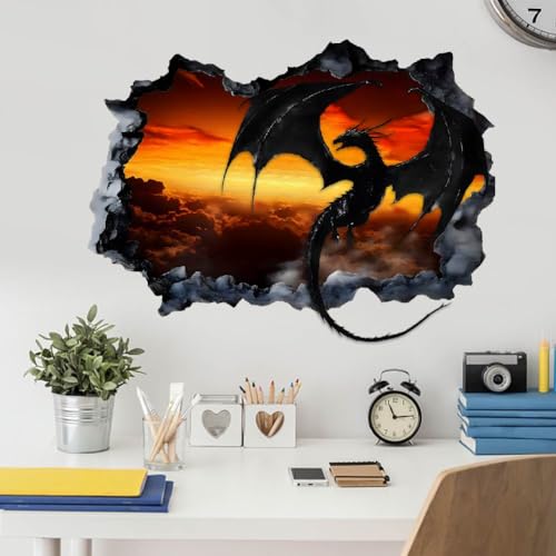 Vinilo Decorativo 3D Dragón Negro Superdant miniatura 1