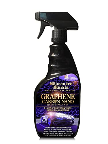 Milwaukee Muscle - 22oz Graphene Ceramic Coating Detail Spray Wax - The Best Protection Against Scratches, Swirls, Paint Chips, No Buff, 6 month Protection, Insane Shine, & Stronger than Car Wax…