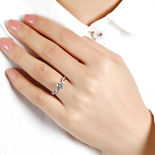 1.16 Carat (ctw) Moissanite Engagement Rings for Women Platinum Plated Silver ring moissanite rings4