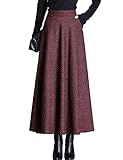 Winter Clothes for Women 2023 Fashion Fall Outfits Long Maxi Sweater Skirts, Wine, L