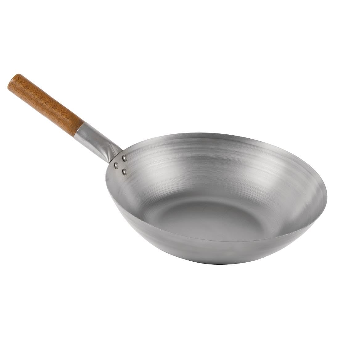 FBW14 14"" Flat London Wok Commercial Chinese Thai Indian Restaurant Takeaway Pan