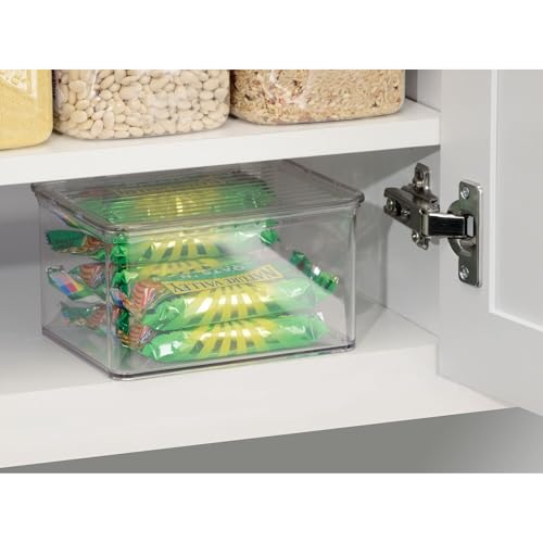 (X-Small) - InterDesign Kitchen, Pantry, Refrigerator, Freezer Storage Container with Hinged Lid, 1.4l, Clear