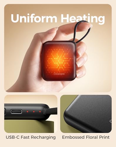 Ocoopa Hand Warmers Rechargeable UT5 Nano – Slim Electric Pocket Heater, Smart Temp Control, 14Hrs Battery, UL Safety, Travel Must Haves, Practical Gifts for Women, Christmas, Outdoor, Office image 5