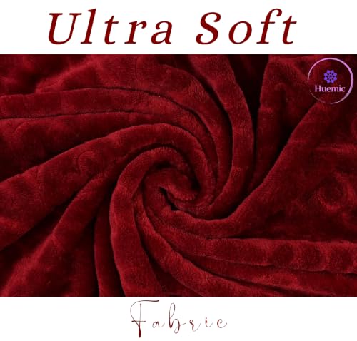 Image of Maroon Double Bed Blanket 500 TC Super Soft Premium Microfiber Blanket, 87 x 85 Inches, Warm & Lightweight Winter Blanket, Soft Cozy AC Blanket, All Season Bed Blanket for Home & Travel