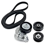 Autoxbtc Belt Tensioner Idler Pulley Serpentine Belt Kit,Fit for Mercedes-Benz C300 C350 CLK350 E350 GL450 GLK350 ML350 S550 SL550 SLK350 2005-2011,Replace# 2722021419 2722000270 2722021019 6pk2404