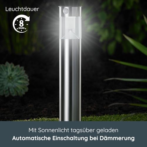 Gartenbeleuchtung Solar Melitec mit Bewegungsmelder und Dämmerungssensor