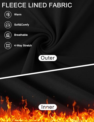 LOMON Women Thermal Long Sleeve Shirts Mock Turtle Neck Fitted Tops Fleece Lined Winter Tops Base Layer Undershirt2