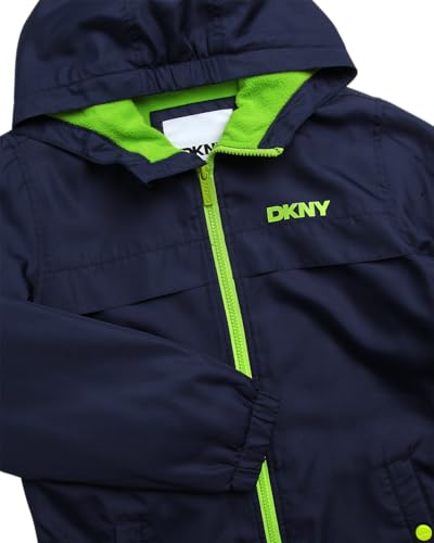 Image of DKNY Boys Fleece Jacket - Water and Wind Resistant Polar Fleece Lined Boys Windbreaker Jacket - Cozy Outerwear Kids Jackets