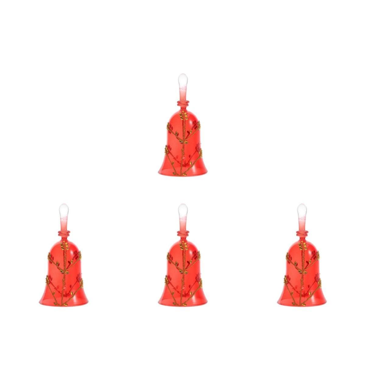 TOYANDONA 4 Piezas Campana de Cristal Decorativa para Mesa Navideña, Timbre