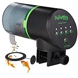 Papettly Automatic Fish Feeder for Aquarium - Battery Operated AutoFish Feeder Dispenser with Lid, Moisture-Proof Auto Fish Feeder with Timer, 2 AAA Batteries and Fish Feeder Ring Included