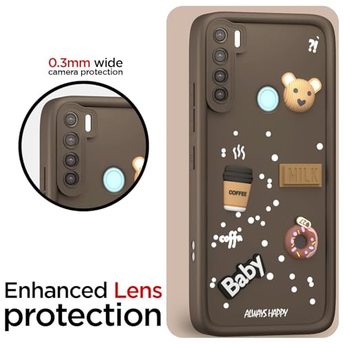 Image of Bintage Ball Bear| Donut| Milk Cake| Baby| Coffee Rubber Case Full Body & Camera Protection Back Cover Compatible for Infinix Hot 9 / Hot 9PRO - Brown