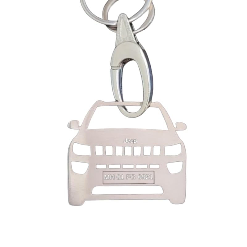 Foundation Gift Stainless Steel Personalized/Customized Car Key Chain With Car Number And Model Suitable For Jeep_P (FG055)