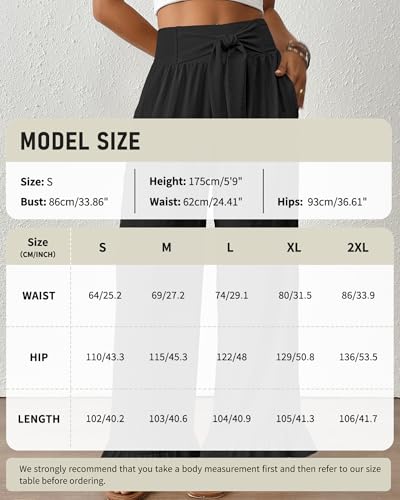 Bsubseach Wide Leg Palazzo Pants for Women High Waist Casual Lounge Trousers Beach Flowy Summer Outfits4