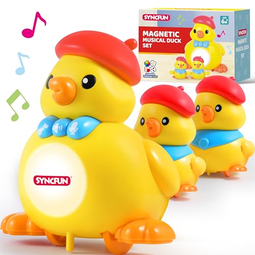 SYNCFUN-Musical-Duck-Toy-with-2-Baby-Ducks-Crawling-Tummy-Time-Toy-wLight-Music-for-6-12-Month-Infants-Early-Learning-Education-Toy-Christmas-Birthday-Gift-for-Boys-Girls-Aged-6-Months