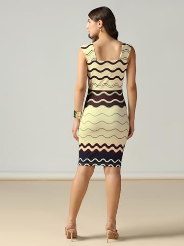 Image of Selvia Western Ribbed Lycra Printed One Piece Bodycon