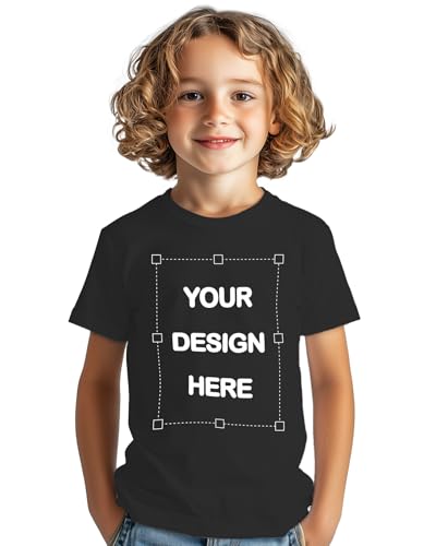 REGALOCREATIVO Camiseta Personalizada Infantil Color Negro. para Niños y Niñas Unisex, de Manga Corta, 100% Algodón. Regalos Personalizados y Originales.