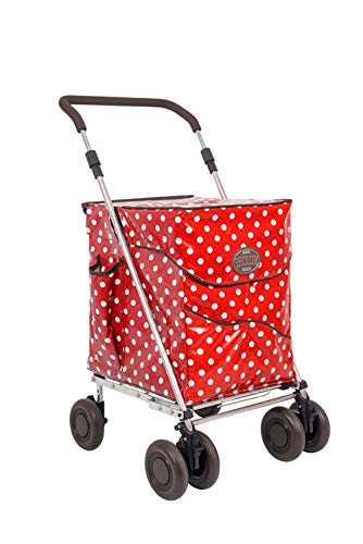 Sholley® Deluxe Range 'The Carnaby' Carrito de la compra, carrito de comestibles, 4/6 ruedas, altura y ángulo ajustable