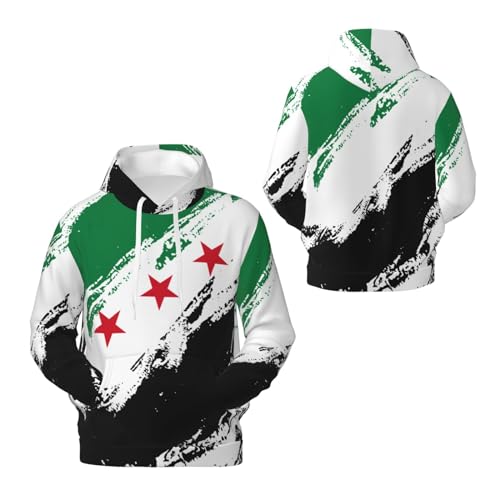 Syria Flag 1932-1963 Color Men'S Hoodies Sweatshirt Pullover Fleece Hoodie Outerwear3
