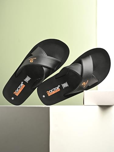 Image of DOCTOR Men Cross Strap Slippers | Soft Feel Comfort Casual Slides for Men | Lightweight Everyday Wear Open Toe Sandals