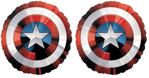 Amscan 3484101 - Ballon en plastique géant Avengers Shild, diamètre d'environ 71 cm, hélium (Lot de 2)