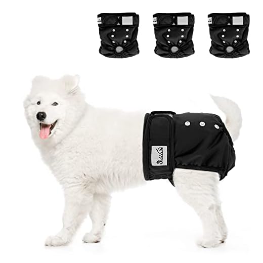 SlowTon Lava pañales para Perros, 3r Pack Pantalones para Perros fáciles de Quitar con Botones Ajustables, pañales para Perras Reutilizables Durante El Calor, inmersión emocionante