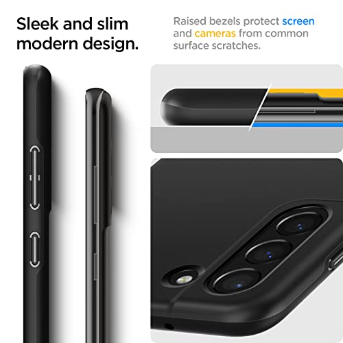 Image of Spigen Thin Fit | Samsung Galaxy S21 FE 5G Case [Air Cushion Protection] [Grippy] Galaxy S21 FE 5G Back Cover | TPU+PC - Black