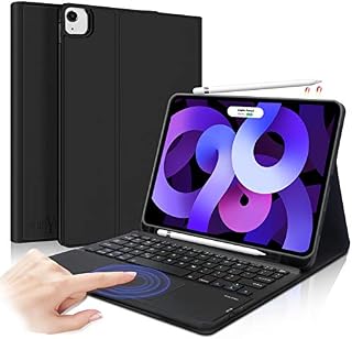 iPad Air 5th 2022/4th Generation Keyboard Case with Trackpad,Support Apple Pencil Charging,Touchpad Keyboard with Auto Wake/Sleep Smart Cover for iPad Air 10.9/iPad Pro 11 2021/2020/2018,Black