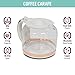 12-Cup Replacement Glass Carafe Pot with Lid for Heritage Coffee Makers, Ivory/Copper