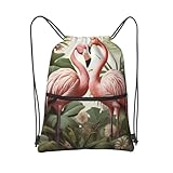 Taille parfaite : sac de sport flamant rose palmier feuille pour homme et femme mesurant 49,8 x 41,9 cm, est assez grand pour transporter divers articles tels que des vêtements à langer, des gants, des serviettes de sport, des équipements de natation et des nécessités quotidiennes. Les sacs de rangement Cinch pour le sport ont deux poches latérales en maille qui peuvent être utilisées pour contenir votre bouteille d'eau et votre parapluie