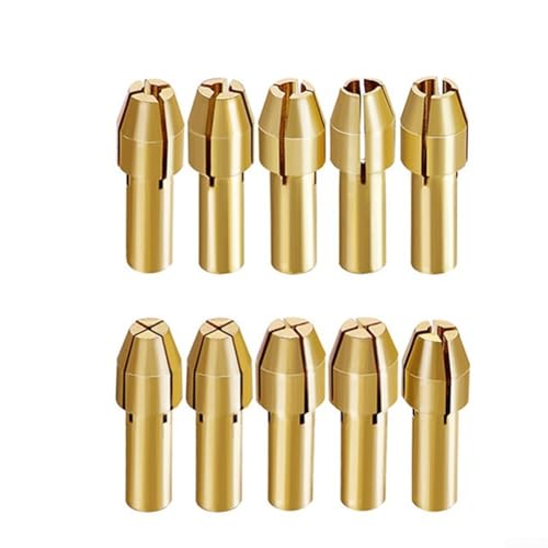 Zilimontt 10 portabrocas de latón para precisión de 0,5 a 3,2 mm, portabrocas de latón compatible con herramientas giratorias Dremel, mini portabrocas de amoladora eléctrica (4,8 mm)