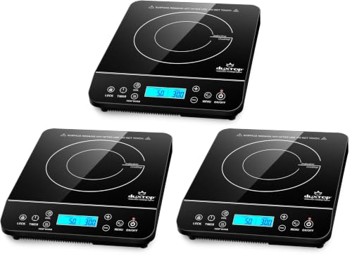 Image of Duxtop Portable Induction Cooktop, Countertop Burner Induction Hot Plate with LCD Sensor Touch 1800 Watts, Black 9610LS BT-200DZ (Pack of 3)