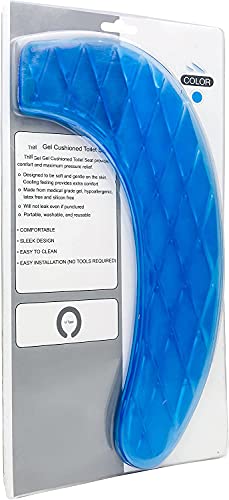 Gel-WC-Sitzbezug, universelles, selbstklebendes Design, U-förmige WC-Sitze, tragbar, waschbar und wiederverwendbar, weiche WC-Sitzkissen, blau – Bild 8