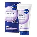 NIVEA Soothing Night Cream with Panthenol (50 ml), Face Cream for Sensitive Skin with Liquorice Extract and Panthenol, Regenerating Overnight Moisturiser