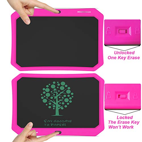 mom&myaboys LCD Writing Tablet for Children, Writing Toys for 3-12 Years Old Girls,17 inch Drawing Board with Lock Erase Button Repeat Writing Memo Office Whiteboard Bulletin Board (Pink)