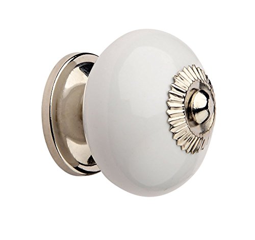 Image of Ceramic Nickel Plated Cabinet /Drawers /Doors Knob (White)