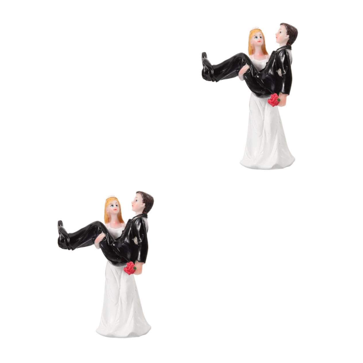 Gatuida 2 Stück Kunsthandwerkliche Ornamente Aus Kunstharz Bräutigam Hochzeitsskulptur Figur Braut- Paarfigur Hochzeit Ehe Ornament Handwerk Figuren Verheiratet Dekorationen Weiß