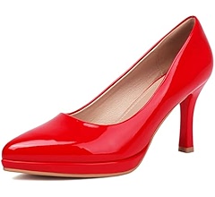 Amazon.com | XIEDA Women's Nude Pumps Pointed Toe Patent