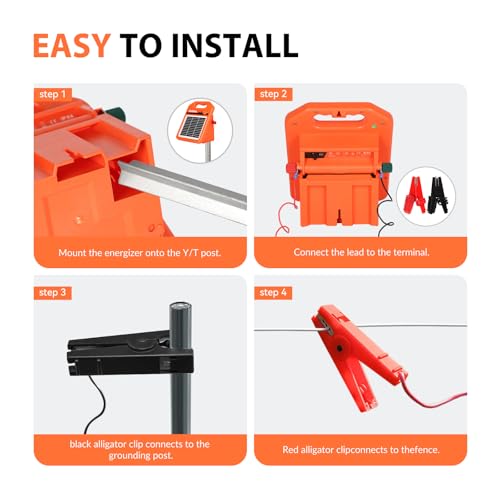 Andmon MINI160FRONT Mini160 10 Miles Solar Fence Charger, 0.16 Joule Solar Electric Fence Charger For Livestock, Pigs, Horses, Cattle Sheep, Solar Powered Electric Fence thumb #7