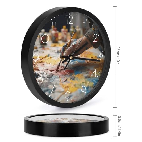 Horloge murale moderne colorée et silencieuse pour salon