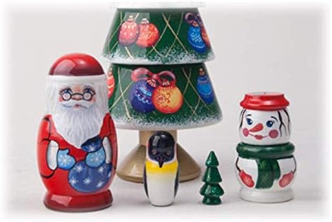 Miniatura 2 de Padre ruso Frost Árbol de Navidad Muñeca de anidación Pingüino Muñeco de nieve Matryoshka Coleccion