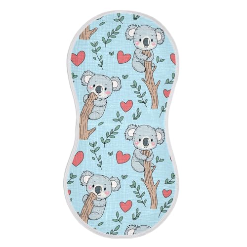 vvfelixl Baby Burp Cloths Cute Koala Climb Baby Newborn Cotton Burping Cloths Set Babys Washcloths 4 Pack