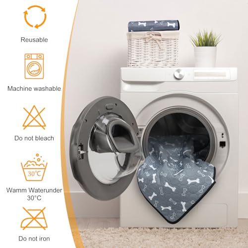 Wusboo 2 Stück Waschbar Haustier-Urinunterlage , 70 x 100 cm Hohe Saugfähigkeit Auslaufsicher Wiederverwendbare Hundeunterlage, Geeignet für Hunde, Katzen, Kaninchen und Meerschweinchen