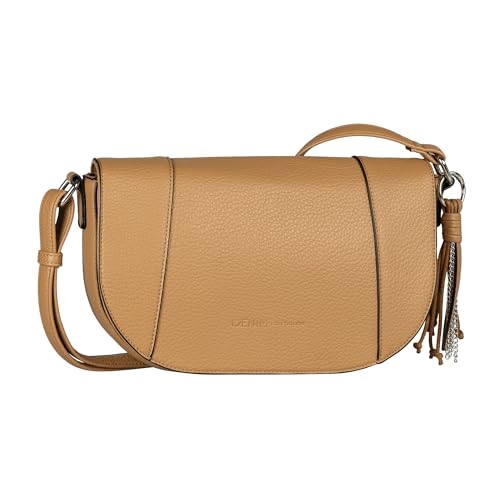 TOM TAILOR Denim Priya Damen Überschlagtasche Umhängetasche Mittelgroß Braun