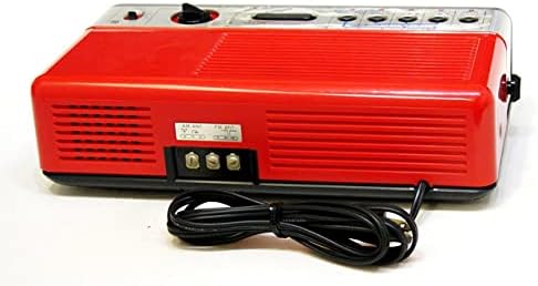 Rear view of the National RC-200 FM/AM 2-Band Electronic Digital Clock Radio, showing the power cord, external antenna terminals, and a label with specifications.