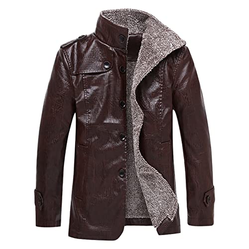 Veste coupe-vent chaude contre le froid hivernal en cuir synthétique