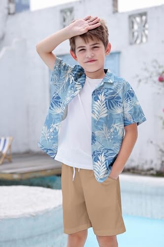 Image of Cromoncent Matching Hawaiian Outfits for Family, Dad and Son Matching Luau Beach Tropical Shirts Mommy Daughter Tropical Sets