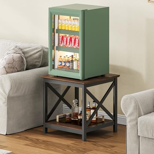 Image of ChooChoo End Tables Set of 2, 24 Inch End Table with 2-Tier Storage Shelf