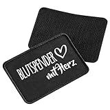 Huuraa Beanie-Patch Blutspender mit Herz Geschenk Black für Mütze Blutspender Präsent